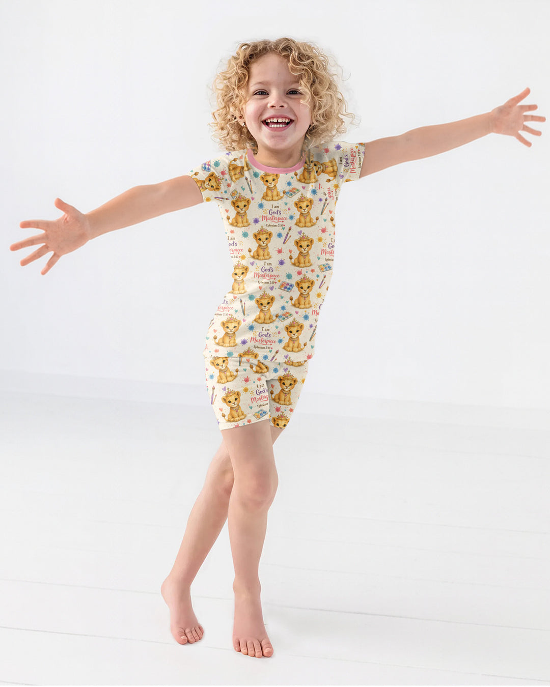Template Zweiteiliges Pyjama-Set mit kurzen Ärmeln und Shorts
