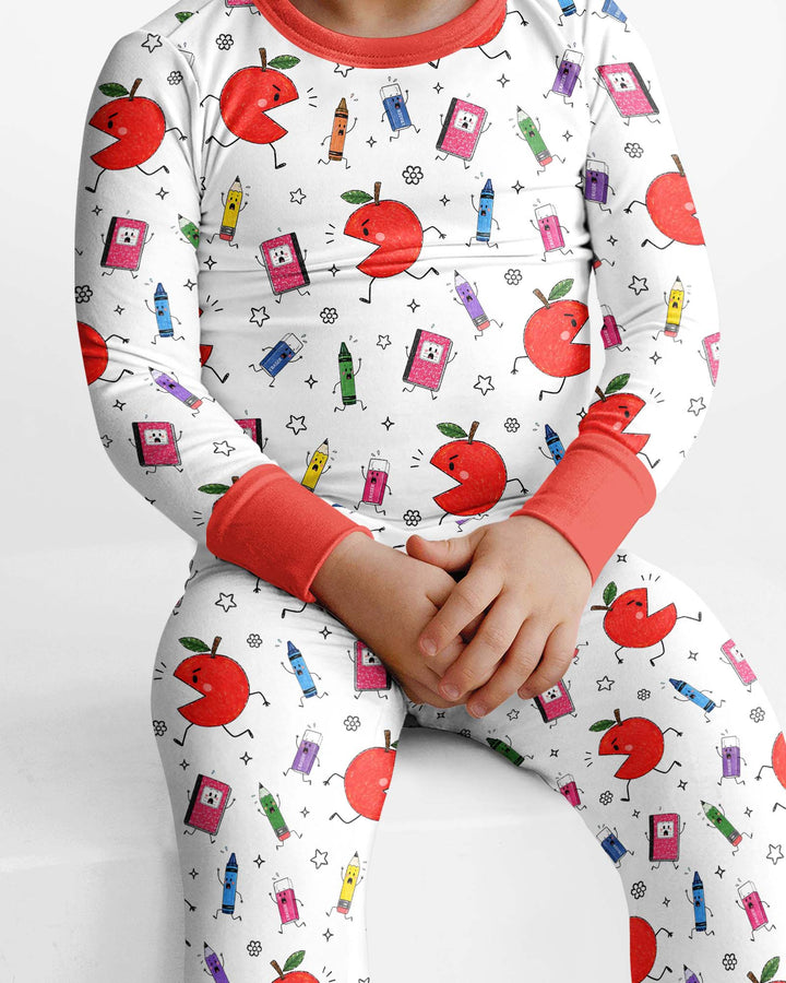 Zweiteiliges Langarm-Pyjama-Set mit Sommerfrüchten
