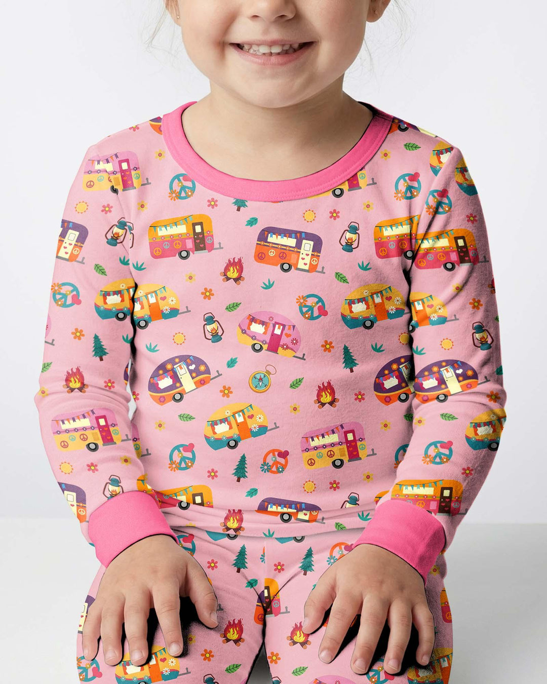 Happy Little Camper Bamboo Two Piece Long Sleeve Pajama Set