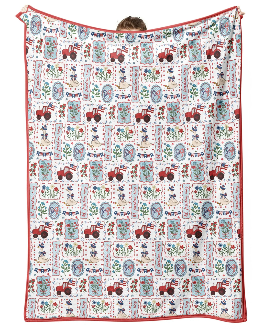 Patriotic USA Silly Goose Family Matching Bamboo Blanket