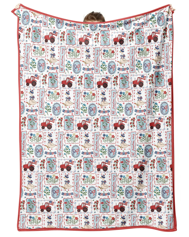 Patriotic USA Silly Goose Family Matching Bamboo Blanket