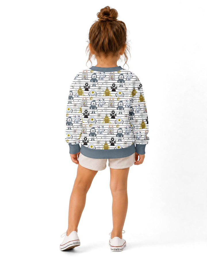 Playful Monster Friends Bamboo Crewneck Sweatshirt