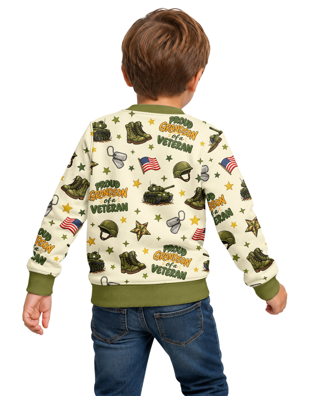 Proud Grandchild Of A Veteran Bamboo Crewneck Sweatshirt