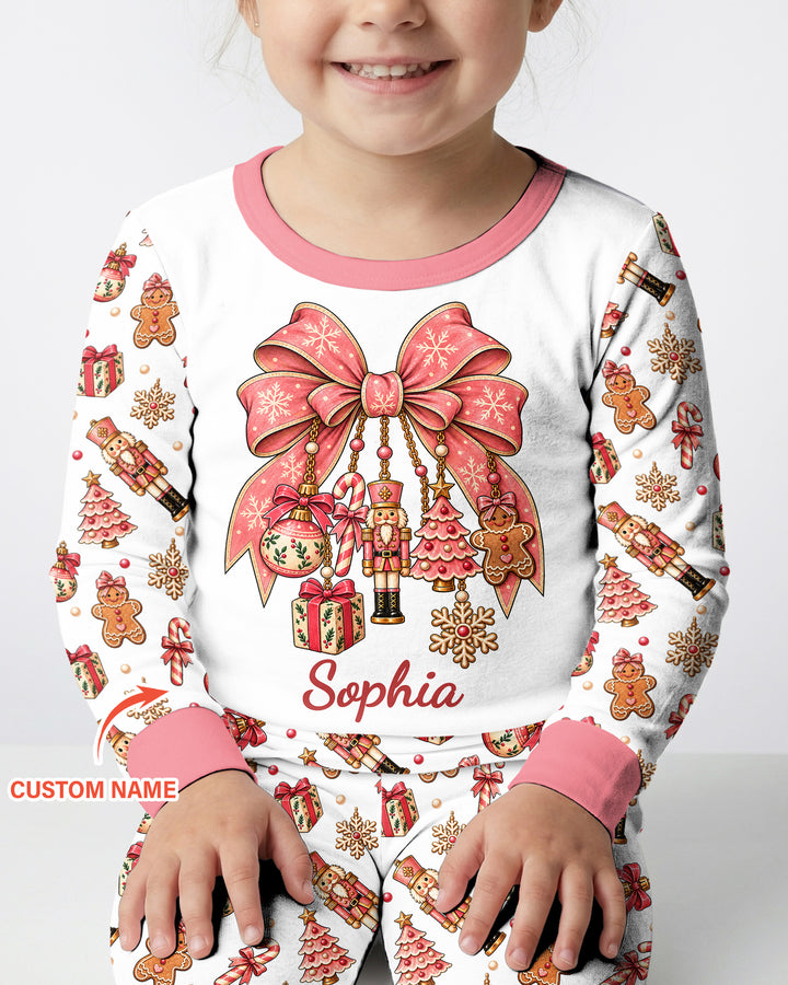 Custom Name Nutcracker The Bow Bamboo Two Piece Long Sleeve Pajama Set