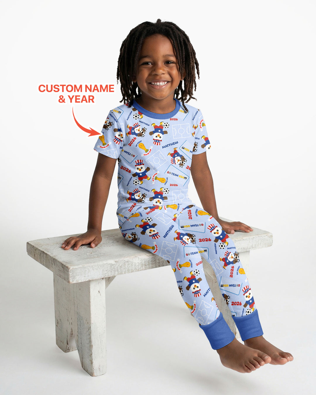 Conjunto de pijama de dos piezas de bambú de manga corta, plantilla personalizada