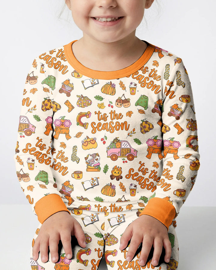 Zweiteiliges Langarm-Pyjama-Set mit Sommerfrüchten