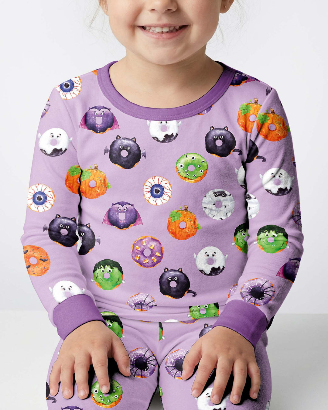 Spooky Donut Bamboo Two Piece Long Sleeve Pajama Set