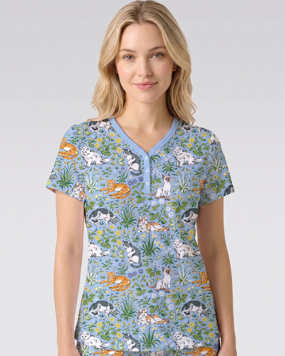 Kitten Garden Family Matching Bamboo Women Short Pajama Set