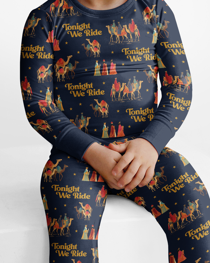 Tonight We Ride Christmas Bamboo Two Piece Long Sleeve Pajama Set