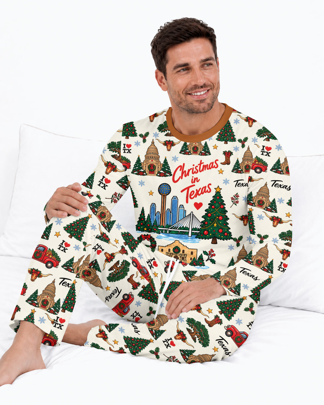 Christmas In Texas Bamboo Men's Pajama Set