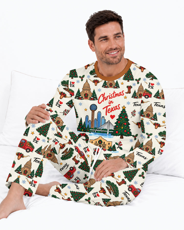 Christmas In Texas Bamboo Men's Pajama Set