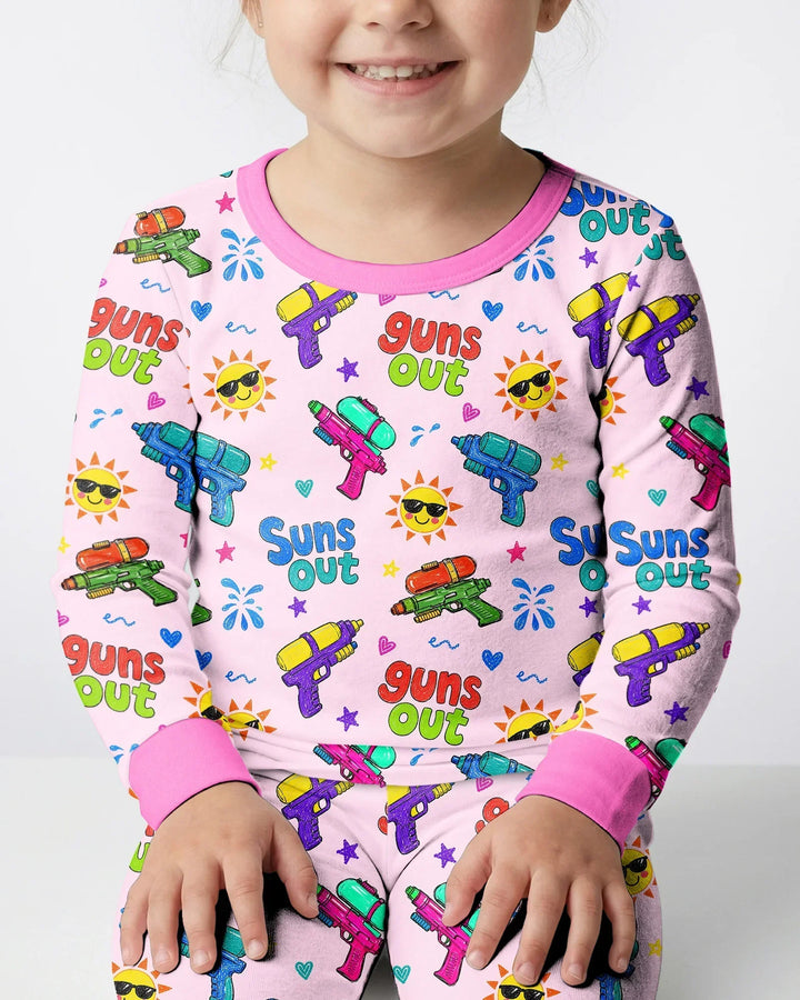 Sun Out Guns Out Bamboo Two Piece Long Sleeve Pajama Set