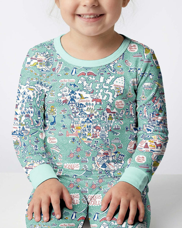 Hello World Wonders Bamboo Two Piece Long Sleeve Pajama Set