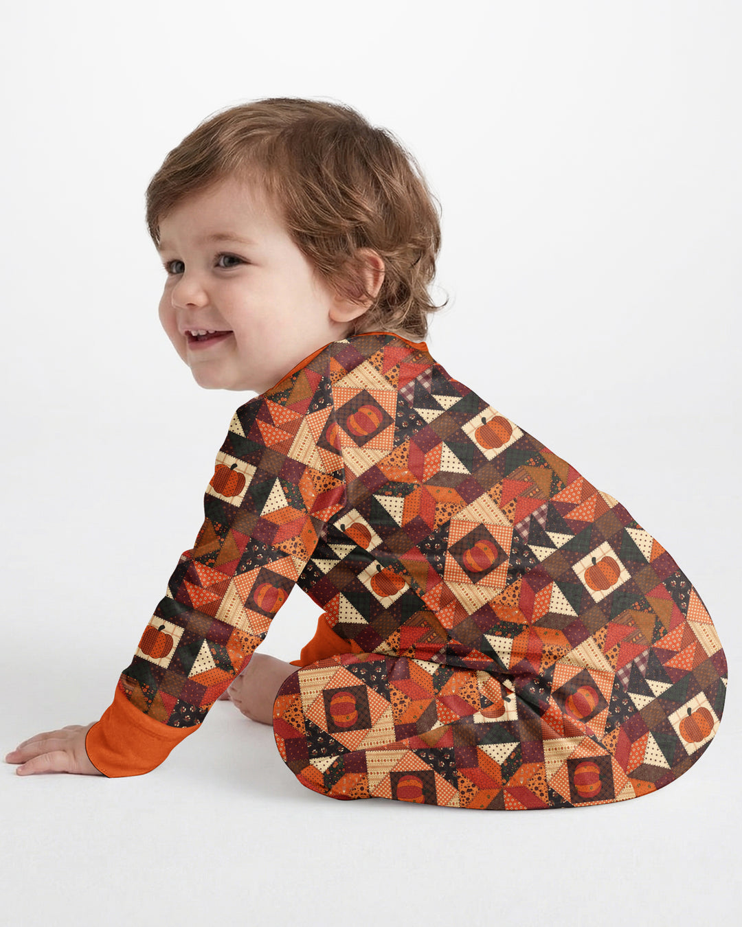 Vintage Pumpkin Patchwork Fall Bamboo Convertible Zippy