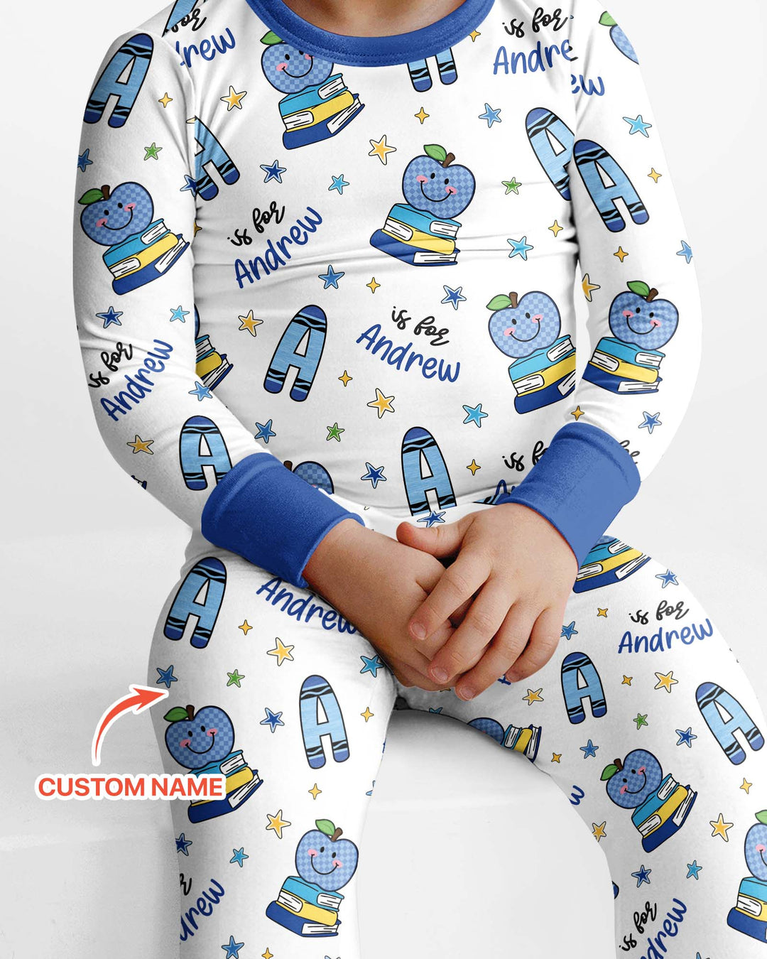 Conjunto de pijama de dos piezas de bambú con mangas largas, plantilla PERSONALIZADA