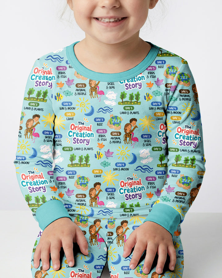 The Seven Days Of Creation Story Bamboo Two Piece Long Sleeve Pajama Set