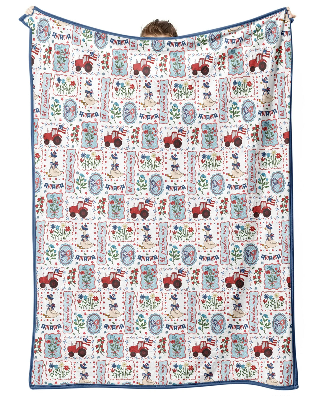 Patriotic USA Silly Goose Family Matching Bamboo Blanket