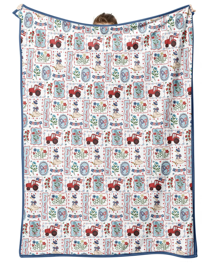 Patriotic USA Silly Goose Family Matching Bamboo Blanket