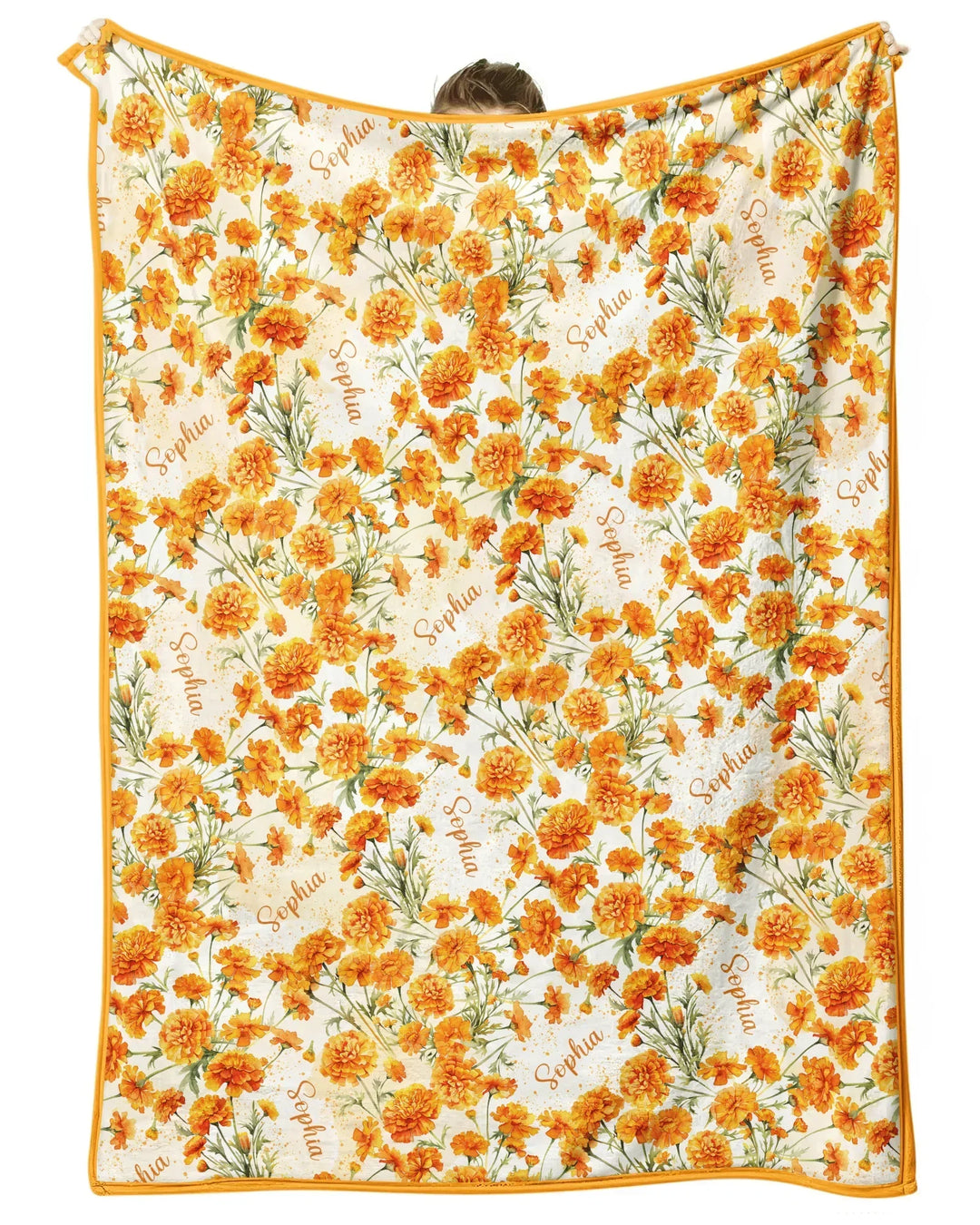 Custom Name Birth Month Flowers Bamboo Blanket
