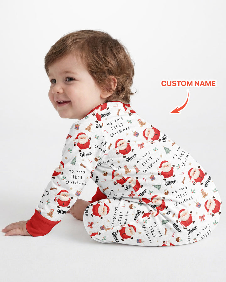 Custom Name My Very First Christmas Santa  Bamboo Convertible Zippy