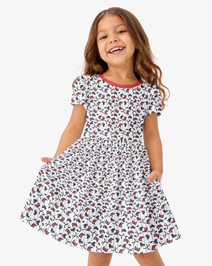 Hockey Rink Bamboo Twirl Dress