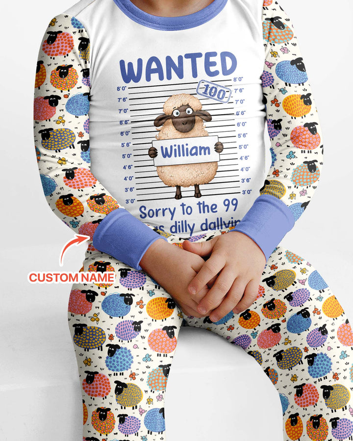 The Lost Sheep Custom Name Bamboo Two Piece Long Sleeve Pajama Set