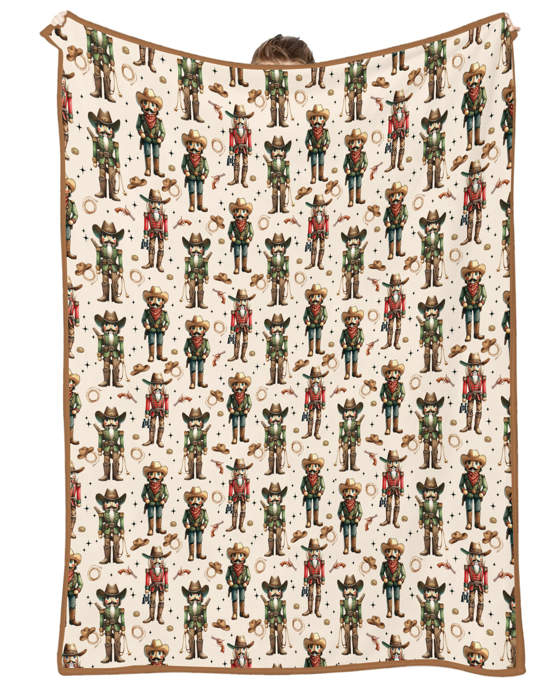 Western Christmas Cowboy Nutcracker Bamboo Blanket