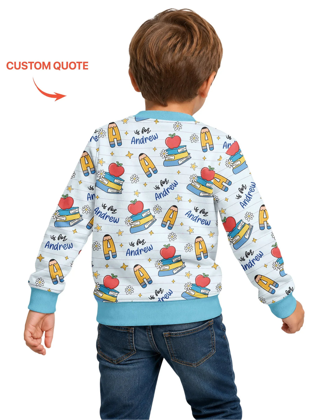 Sudadera de cuello redondo de bambú con plantilla personalizada