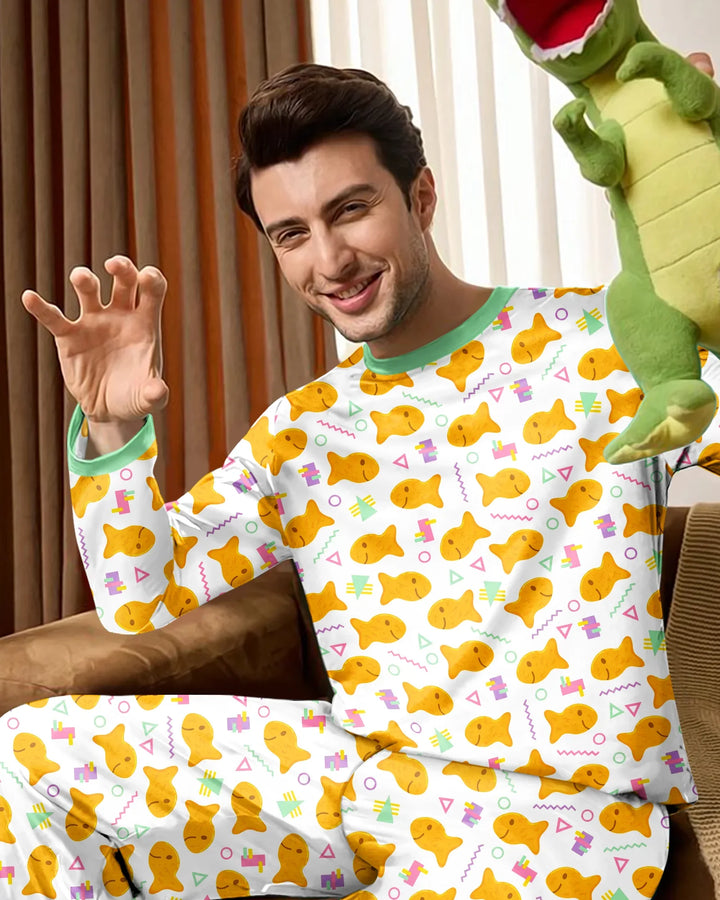Cheesy Fishies Family Matching Bamboo Men's Pajama Set