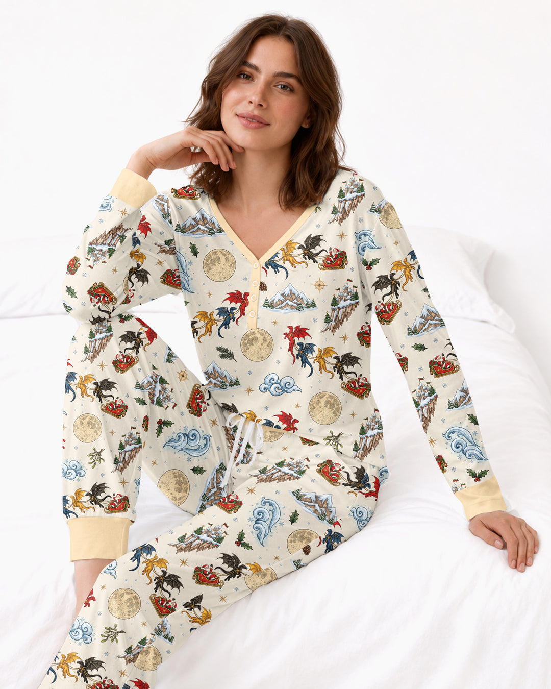 Fourth Wing Christmas Bamboo Women Pajama Set