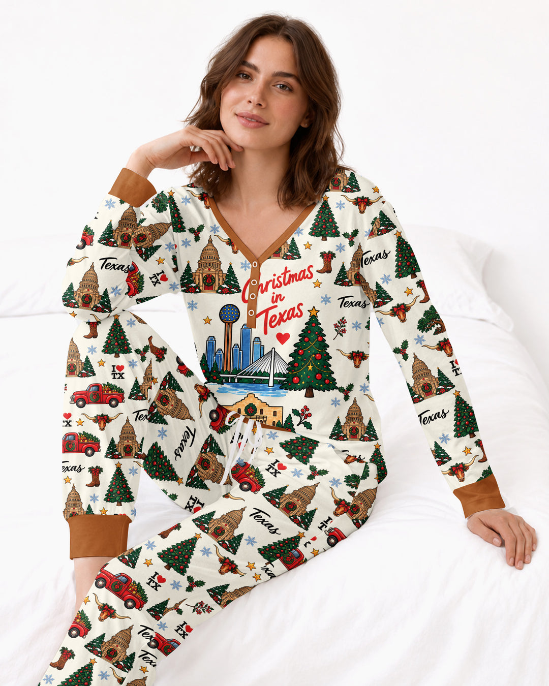Christmas In Texas Bamboo Women Pajama Set