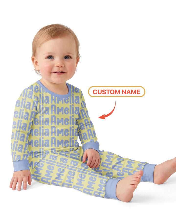 Little Letters Bamboo Two Piece Long Sleeve Pajama Set Bamboo Two Piece Long Sleeve Pajama Set