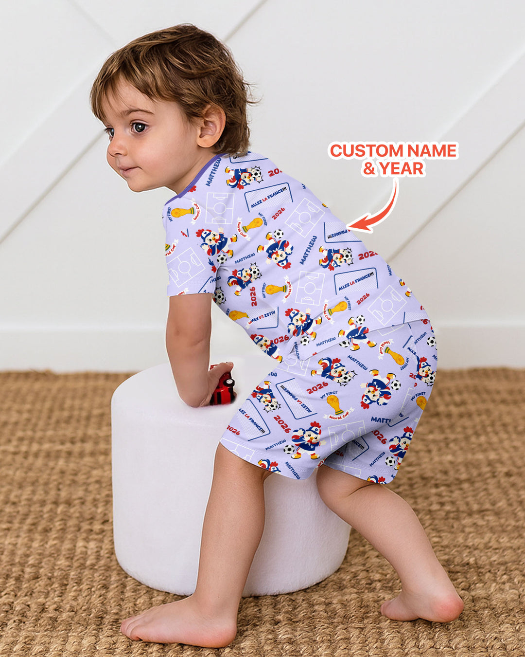 Pijama de bambú de dos piezas de manga corta con pantalón corto, plantilla personalizada