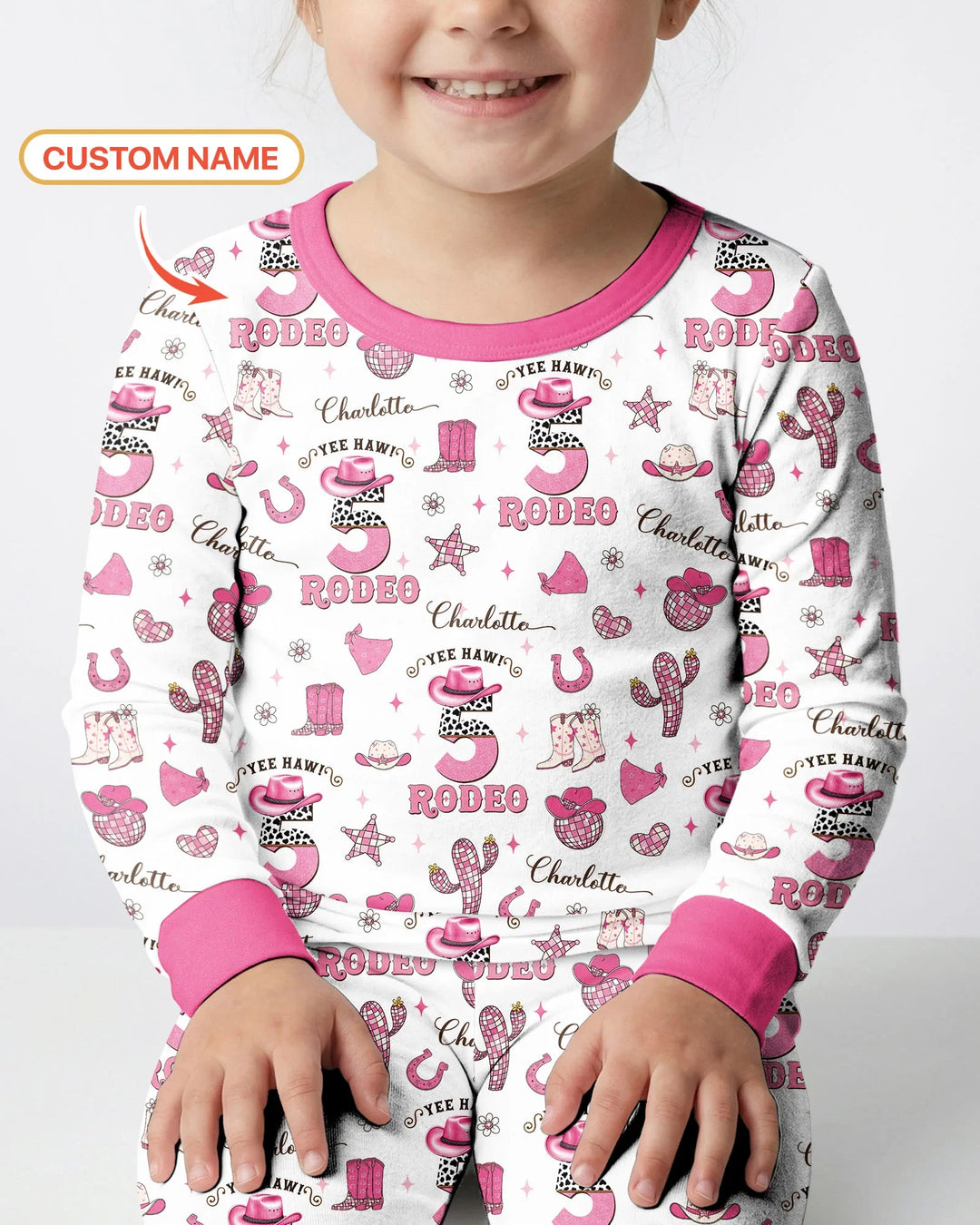 Personalized Birthday Rodeo Bamboo Two Piece Long Sleeve Pajama Set