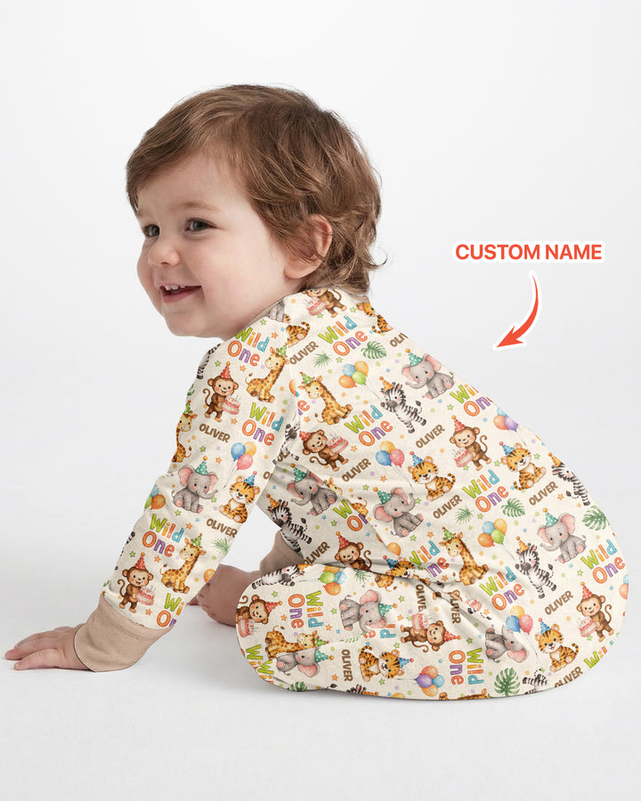 Custom Name 1st Birthday Wild One Bamboo Convertible Zippy