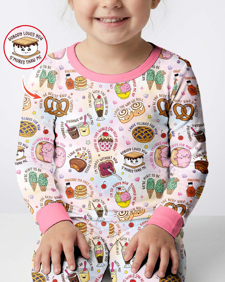 Sweet Love Puns Bamboo Two Piece Long Sleeve Pajama Set