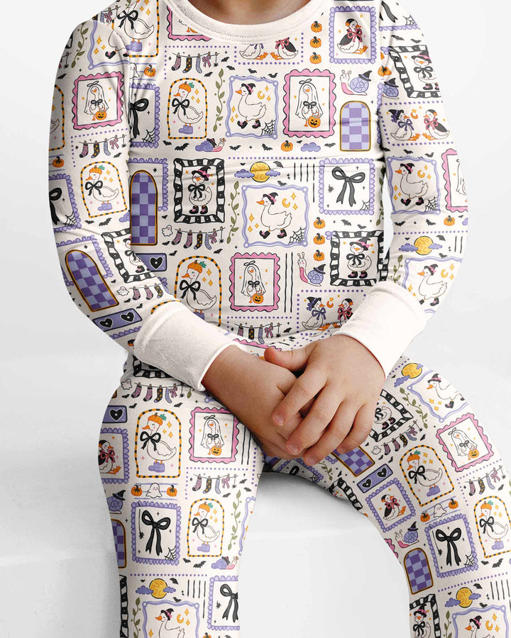 Just a Goose Halloween Bamboo Two Piece Long Sleeve Pajama Set