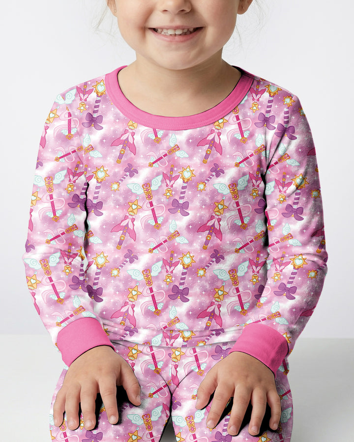Zweiteiliges Langarm-Pyjama-Set mit Sommerfrüchten
