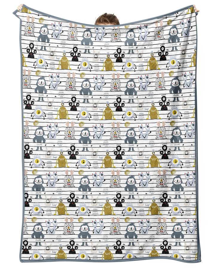 Playful Monster Friends Bamboo Blanket