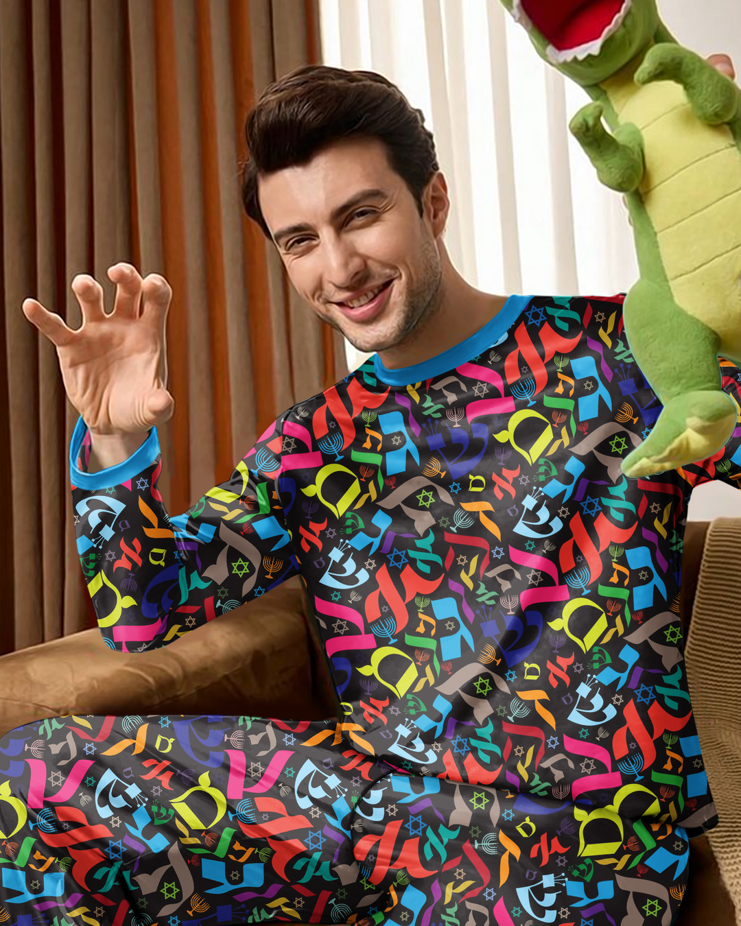 Hebrew Harmony Family Matching Bamboo Men's Pajama Set