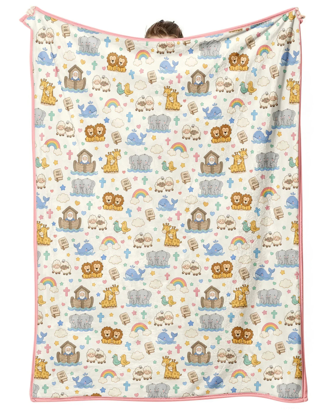 Noah's Ark Jesus Loves Me Bamboo Blanket