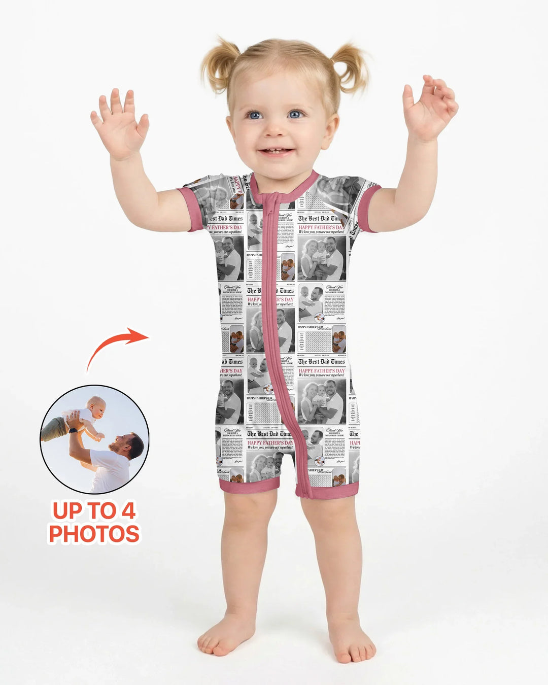 Custom Photo The Best Dad Times Bamboo Shorty Zippy