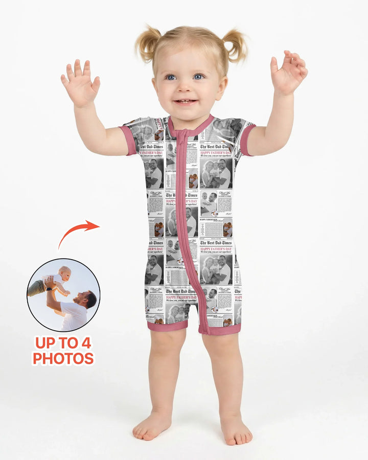 Custom Photo The Best Dad Times Bamboo Shorty Zippy
