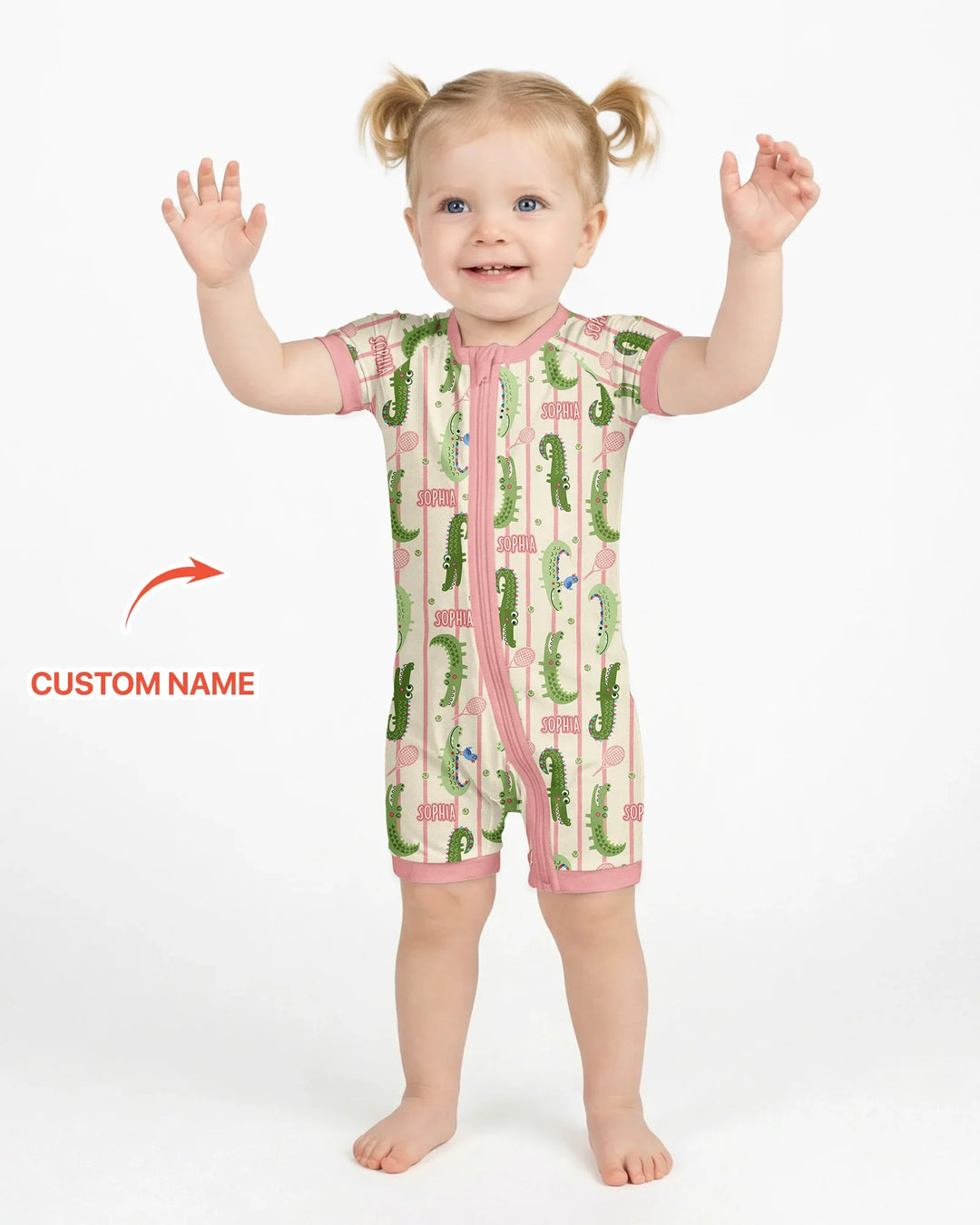 Plantilla PERSONALIZADA de Bambú Pijama Corto con Cremallera