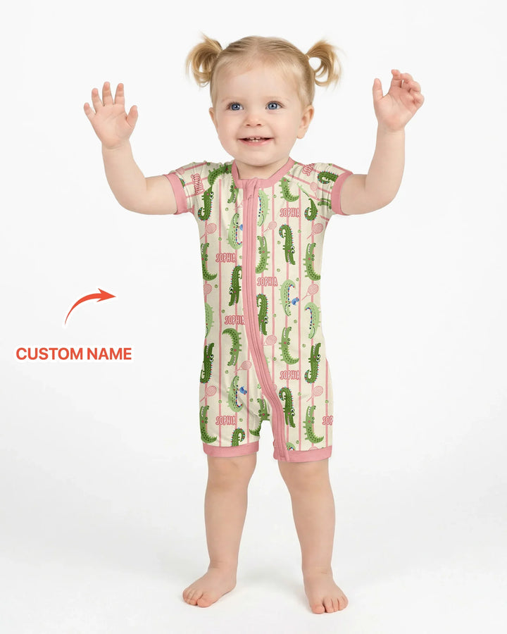 Plantilla PERSONALIZADA de Bambú Pijama Corto con Cremallera