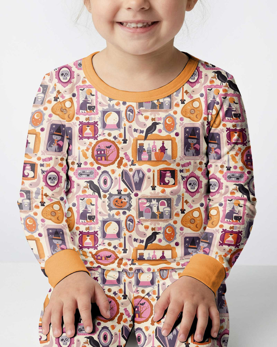 Spooky Portraits Bamboo Two Piece Long Sleeve Pajama Set