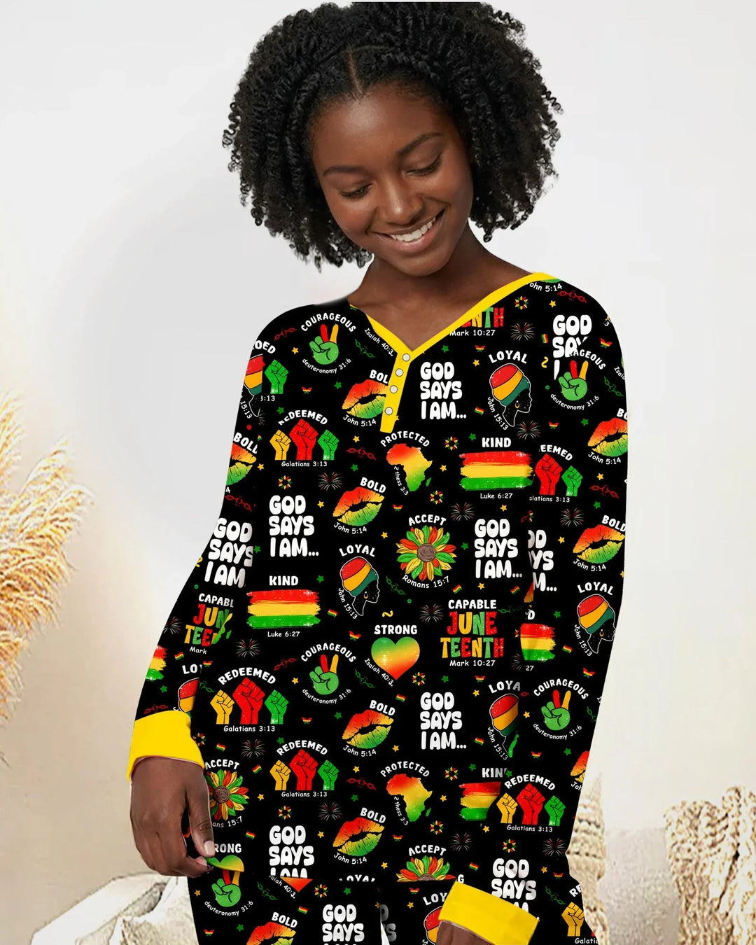 God Says I Am Juneteenth Blessings Bamboo Women Pajama Set