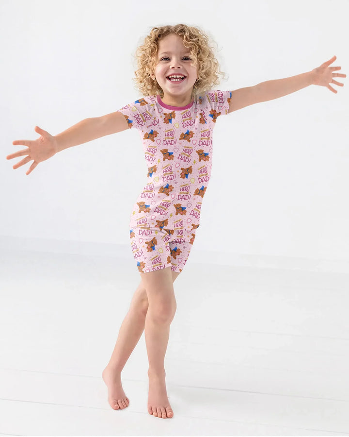 Conjunto de Pijama de Dos Piezas de Bambú con Mangas Cortas y Pantalones Cortos