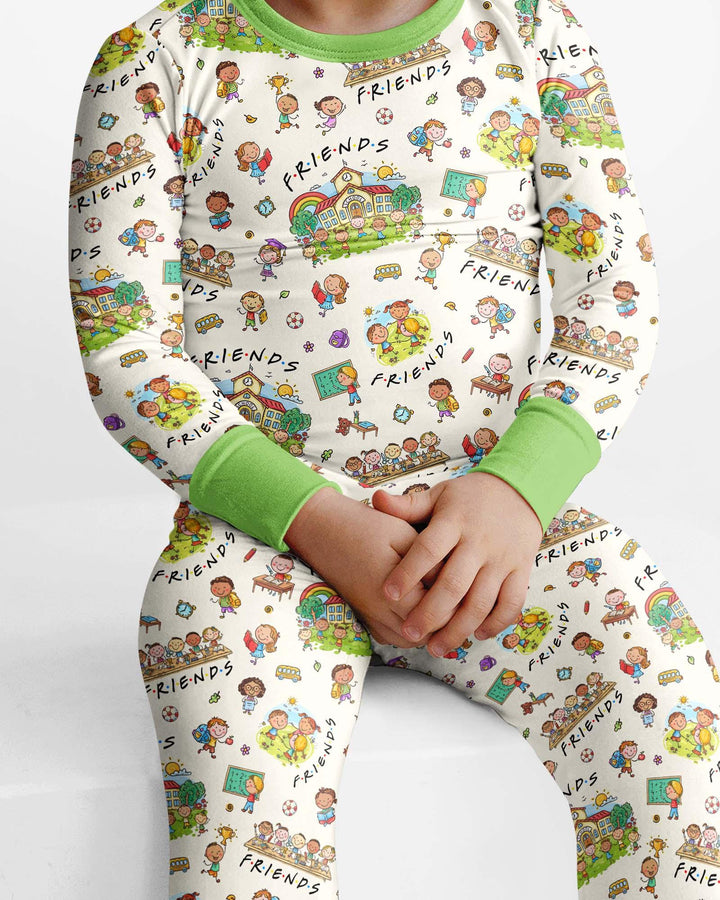 School Friends Forever Bamboo Two Piece Long Sleeve Pajama Set