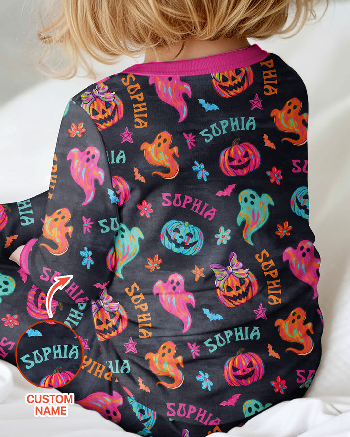 Custom Name Preppy Neon Pumpkin Bamboo Convertible Zippy